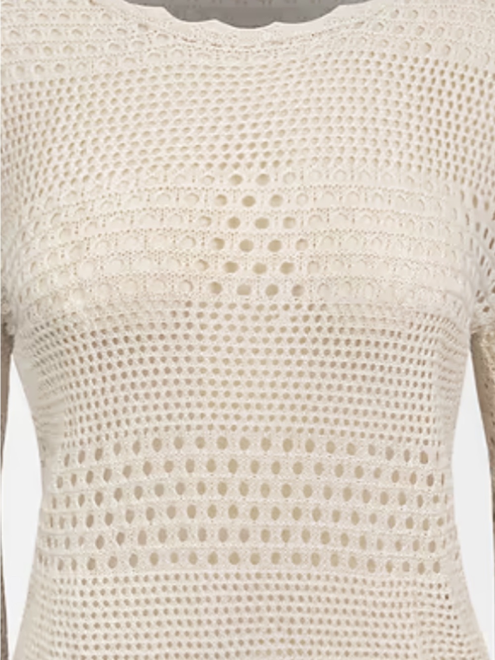 Cupshe Versatile Oversize Boxy Beige Open Knit Crochet Sweater Top Size XL NWT - Picture 3 of 17